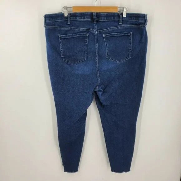 Torrid feel the fit high sky skinny Cotton raw hem plus dark wash jeans - Picture 3 of 6